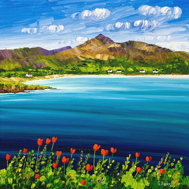 'Summer Poppies Brodick Bay Arran' by artist Sheila Fowler